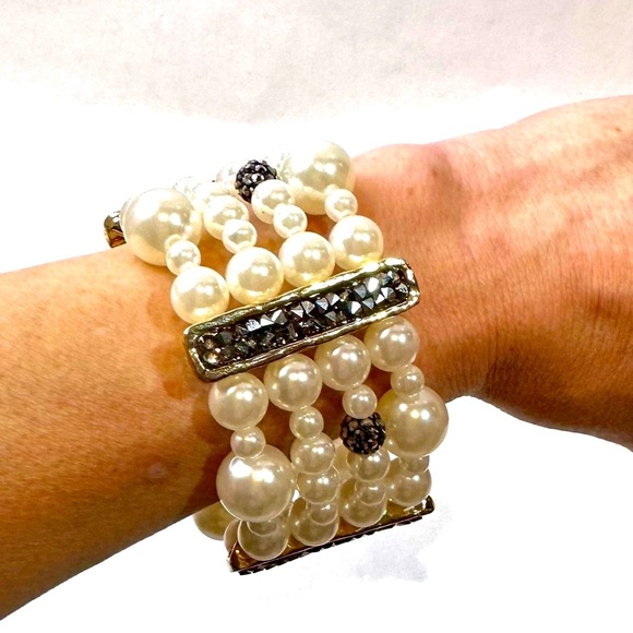 CHICO’s Pearl & Druzy Quartz Party Bracelet NWT​ - Picture 3 of 8